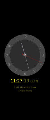 Globe Clock analogue clock face showing the local time