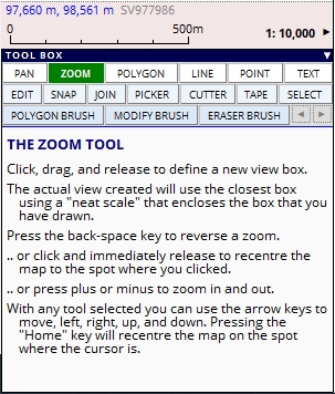 Zoom tool panel